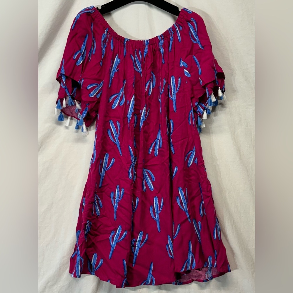 Southern Stitch Cactus Print Tunic XX-Large‎ Fuchsia/Blue New